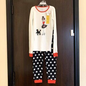 NWT. Children’s Place 2-Piece Girls Pajama Set. White Polka Dot Bottoms Size 12